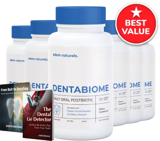 DentaBiome supplement product shown in final checkout offer with bonus items included